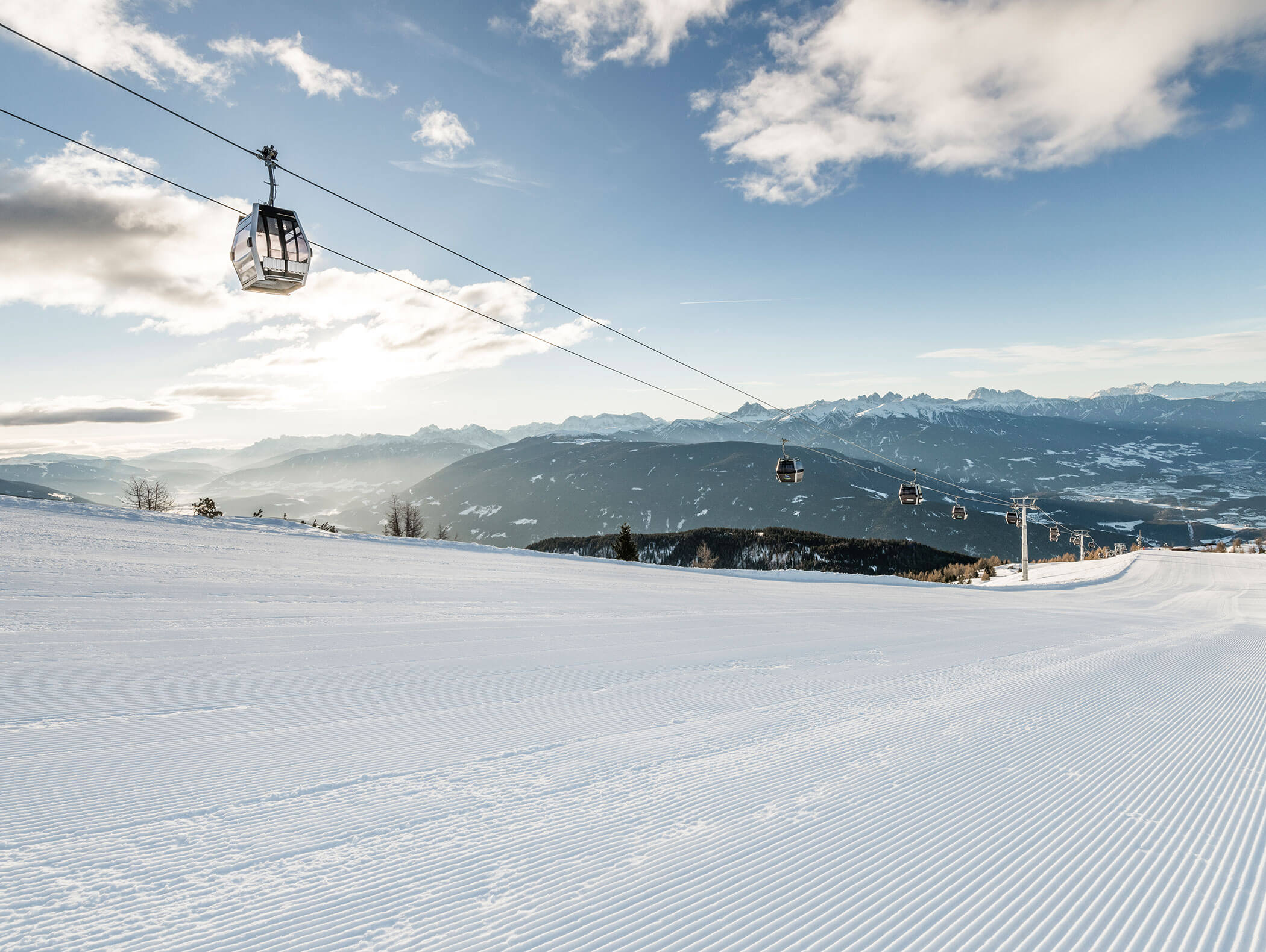 Frisch präparierte Pisten im Skigebiet Gitschberg-Jochtal - Hofer